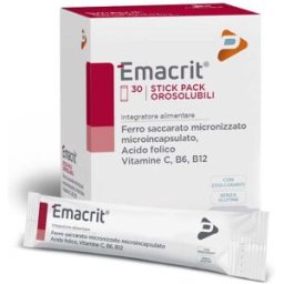PHARMA LINE Emacrit Orosolubile 30 Stick - Integratore Ferro