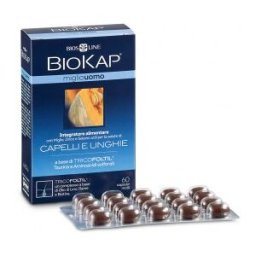 BIOS LINE SpA Biokap Miglio Uomo Forte 60 Capsule - Integratore Capelli e Unghie