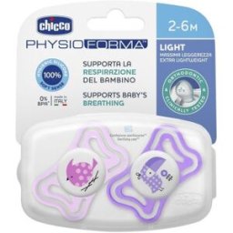 Chicco Succhietto Light Girl Silicone 2 - 6 mesi 2 Pezzi