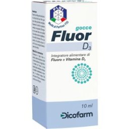 DICOFARM SpA Fluor D3 Gocce 10 ml - Integratore Alimentare