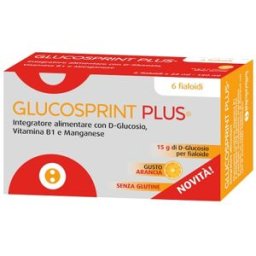 ADL FARMACEUTICI Srl Glucosprint Plus Arancia 6 Fiale - Integratore Trattamento Ipoglicemia