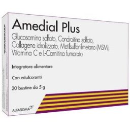 ALFASIGMA SPA NO RX Amedial Plus 20 Buste - Integratore Ossa Cartilagini Collagene
