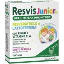 ALFASIGMA SpA Resvis Junior XR Gusto Fragola 12 bustine - Integratore Sistema Immunitario