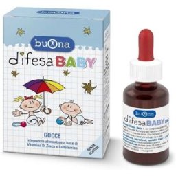 BUONA SpA SOCIETA' BENEFIT Buona Difesa Baby Gocce 20 ml - Integratore Vitamina D, Zinco e Lattoferrina