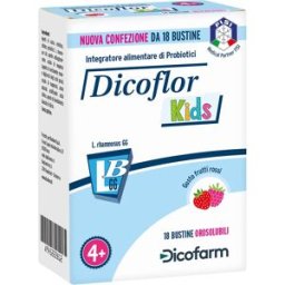 DICOFARM SpA Dicoflor Kids 18 Bustine - Integratore Alimentare Probiotici
