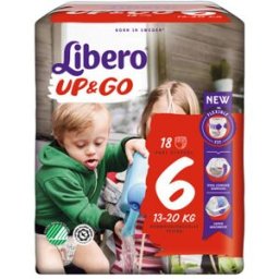 ESSITY (LIB,TEMP) Libero Up&amp Go Taglia 6 Pannolini 18 Pezzi