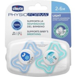 Chicco Succhietto Light Boy Silicone 2 - 6 mesi 2 Pezzi