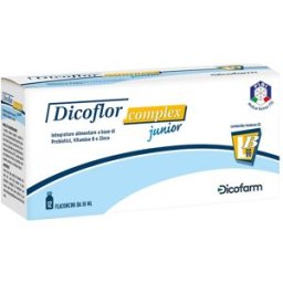 DICOFARM SpA Dicoflor Complex Junior 12 Flaconcini - Integratore Probiotici per Bambini