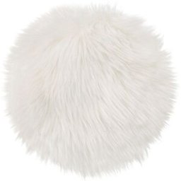 ERWIN M. Cuscino per sedia in pelliccia Bergen rotondo ; 35 cm (Ø); bianco crema; tinta unita, rotonda