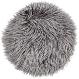 ERWIN M. Cuscino per sedia in pelliccia Bergen rotondo ; 35 cm (Ø); grigio; tinta unita, rotonda