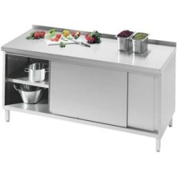 CHROMOnorm Mobile da lavoro ; 200x85x70 cm (LxHxP); argento