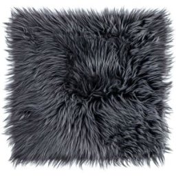 ERWIN M. Cuscino per sedia in pelliccia Bergen quadrato ; 40x40 cm (LxL); antracite; tinta unita, quadrata