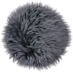 ERWIN M. Cuscino per sedia in pelliccia Bergen rotondo ; 35 cm (Ø); antracite; tinta unita, rotonda