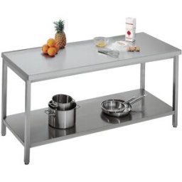 CHROMOnorm Tavolo da lavoro con angoli arrotondati ; 160x85x70 cm (LxHxP); argento