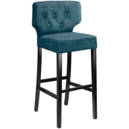 Vega Sgabello da bar Teatro ; 58x55x108.5 cm (LxPxH); seduta blu, struttura nero