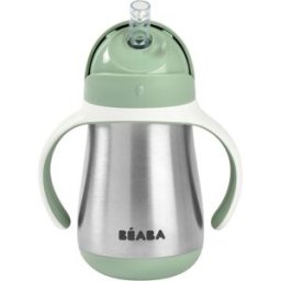 Béaba Tazza Con Cannuccia In Acciaio Bèaba 250 ml Verde salvia