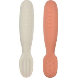 Set 2 Posate Béaba Prime Pappe Terracotta e grigio