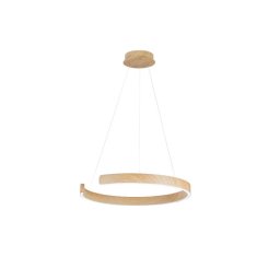 Sospensione semicircolare Led cct Legno 50W 6600Lm 100X100X150Cm