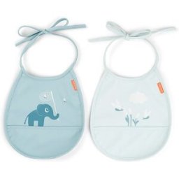 done bydeer Set 2 Bavaglini Impermeabili Done By Deer Elphee Con Tasca Blu