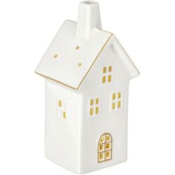 Lanterna con luce a LED Tiziano; 8.5x7.4x17 cm (LxLxH); bianco/oro