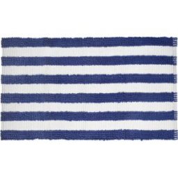 KASANOVA Tappeto bagno ciniglia 60x110 cm righe blu bianco