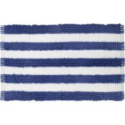 KASANOVA Tappeto bagno ciniglia 50x80 cm righe blu bianco