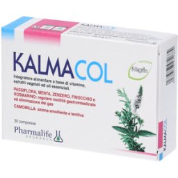 Pharmalife research Kalmacol Integratore di vitamine ed estratti vegetali per l'intestino 30 compresse