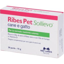 Ribes pet Sollievo Complemento Alimentare per Animali Funzionalità Cutanea 30 perle