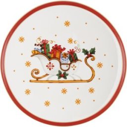 KASANOVA Piatto panettone slitta in porcellana, 31 cm