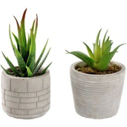 Set di piante artificiali Afia; 6.5x14 cm (ØxH); grigio/verde