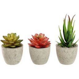 Set di piante artificiali Afeni; 6.5x14 cm (ØxH); grigio/verde