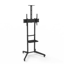 Staffa Pavimento Tv Fino 600X400 Npf10313 Load 50Kg Con Ruote