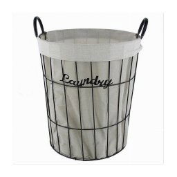 Trade Shop - Cesto Porta Biancheria Contenitore In Tessuto Con Struttura Metallo Bagno 10632 -