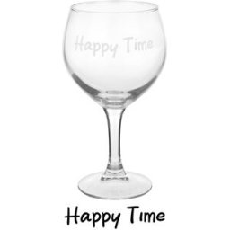 KASANOVA Calice in vetro scritta Happy time 620 ml