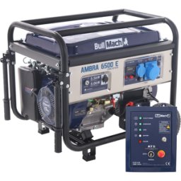 BullMach AMBRA 6500 E - Generatore di corrente a benzina carrellato con AVR 5.5 kW - Continua 5 kW Monofase + ATS