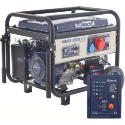BullMach AMBRA 12000 E-3 - Generatore di corrente carrellato a benzina con AVR 8.5 kW - Continua 7.8 kW Trifase + ATS