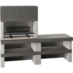 Edilmark KUBO.1 - Barbecue in muratura a legna e carbone - Fuoco Posteriore e Panca Reversibile