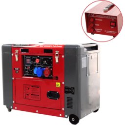 GeoTech-Pro DGP8500SE-3 - Generatore di corrente diesel silenziato carrellato con AVR 6.0 kW - Continua 5.5 kw Full-Power + ATS Trifase