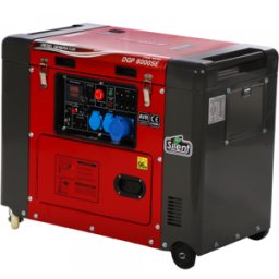 GeoTech-Pro DGP8000SE - Generatore di corrente diesel silenziato carrellato con AVR 6 kW - Continua 5.5 kW Monofase