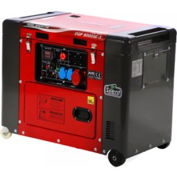 GeoTech-Pro DGP8000SE-3 - Generatore di corrente diesel silenziato carrellato con AVR 6 kW - Continua 5.5 kW Trifase