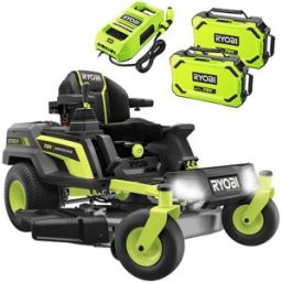 Ryobi ZTRX107 - Trattorino tagliaerba a batteria a raggio zero - 72V/20Ah - taglio da 107cm - 2in1