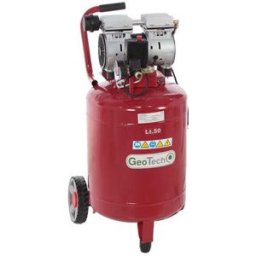 GeoTech S-AC50V-8-10 - Compressore aria elettrico oilless - Motore 1 HP - 50 lt Verticale Silenziato