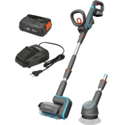 Gardena AquaBrush Universal 03/18V P - Lavapavimenti a batteria + Spazzola - con starter kit 18V - 2.5Ah