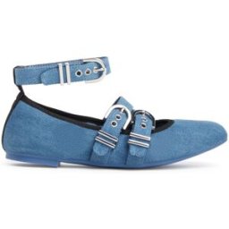 Stuart Weitzman Maverick Ballet Flat - Donna Blu Effetto Délavé 37
