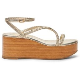 Stuart Weitzman Wovette Wedge - Donna Light Gold/sand 39.5