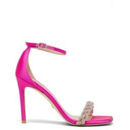 Stuart Weitzman Nudistcurve 100 Highshine Sandal - Donna Rosa Fenicottero 36.5