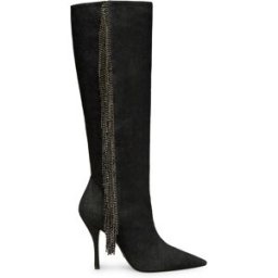 Stuart Weitzman Crystal Fringe Boot - Donna Black 38