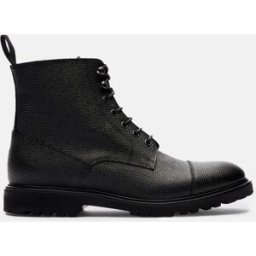 Scarosso Jackie Grain Black - Uomo Stivali Nero Martellato - Vitello 42