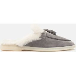 Scarosso Lucrezia Fur Grigia Scamosciata - Donna Mules Grigio - Camoscio & Pelliccia 37