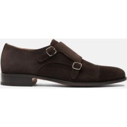 Scarosso Gervasio Ebano Scamosciato Leggero - Uomo Monk Strap Marrone Scuro - Camoscio 40,5